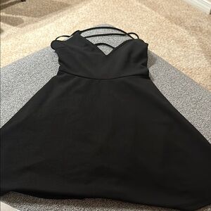 Elegant Black Strappy Dress